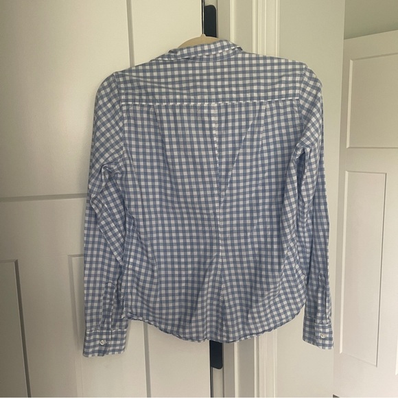 Frank & Eileen Barry Blue White Gingham Button Down - Picture 4 of 4